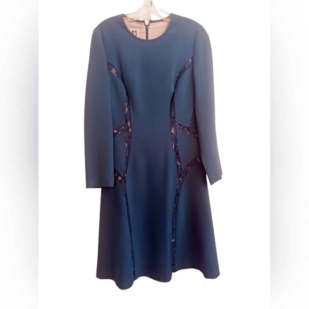 Teal Blue Anne Klein Midi Dress Size 10 - Picture 2 of 5